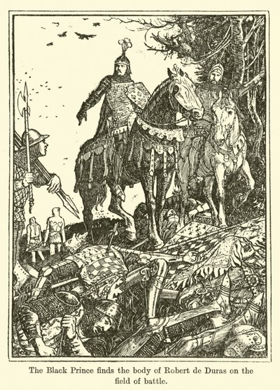 The Black Prince Finds the Body of Robert de Duras on the Field of Battle by Henry Justice Ford